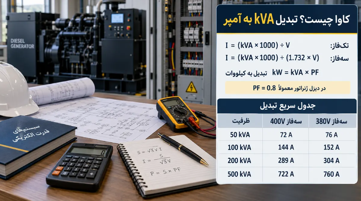 کاوا چیست؟ جدول تبدیل کاوا به آمپر + فرمول دقیق محاسبه